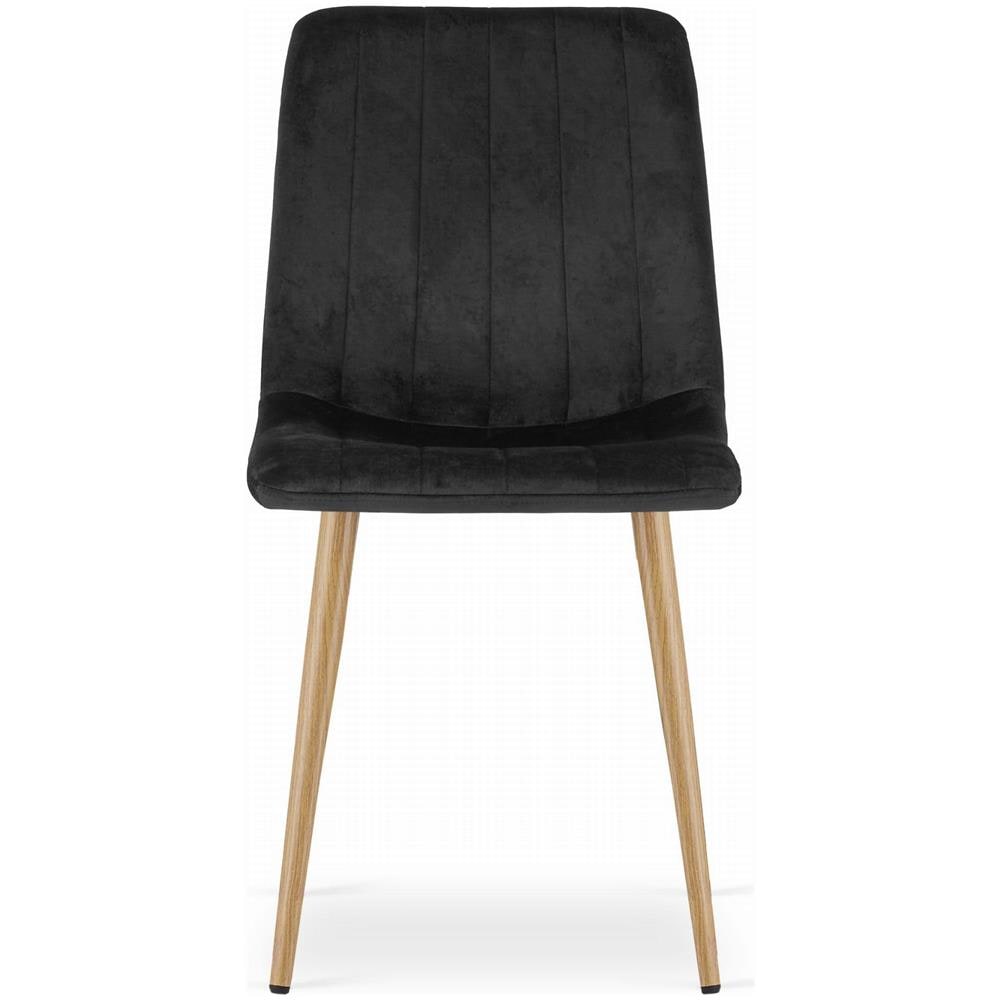 Sedia JEWA - Seduta in velluto nero con gambe color legno x1 - Foto 2