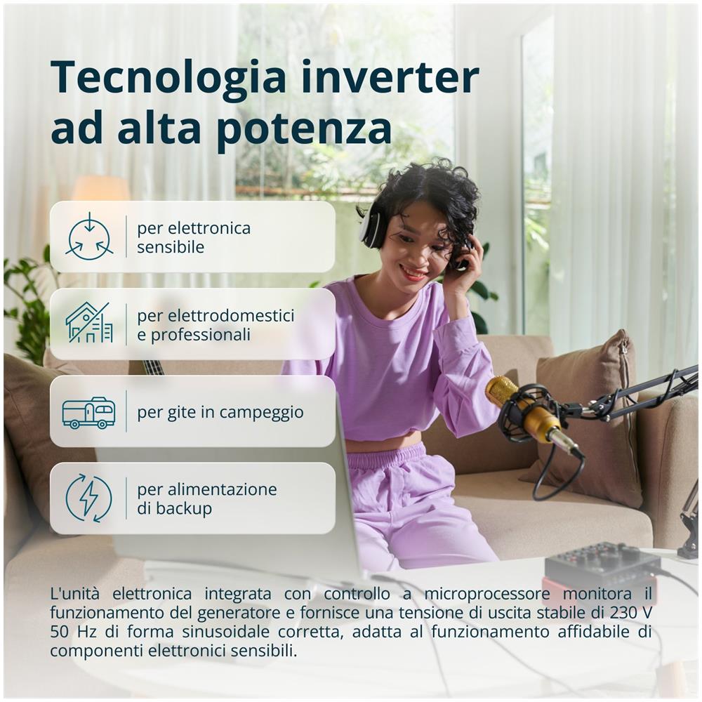 Generatore a Benzina Inverter KS 6500iE Tensione, V 230 Potenza massima, kW 6.5 - Foto 2