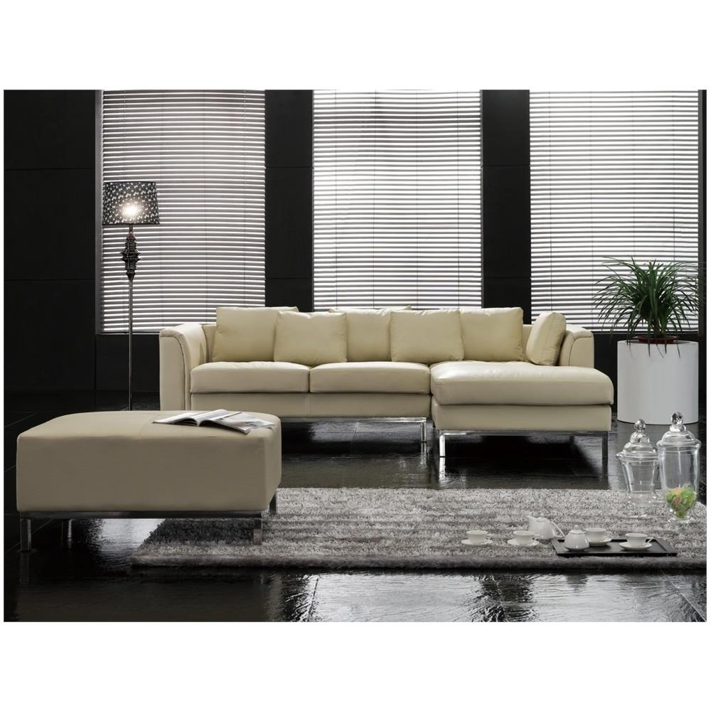 Divano Angolare In Pelle Beige Versione Sinistra Oslo - Foto 2
