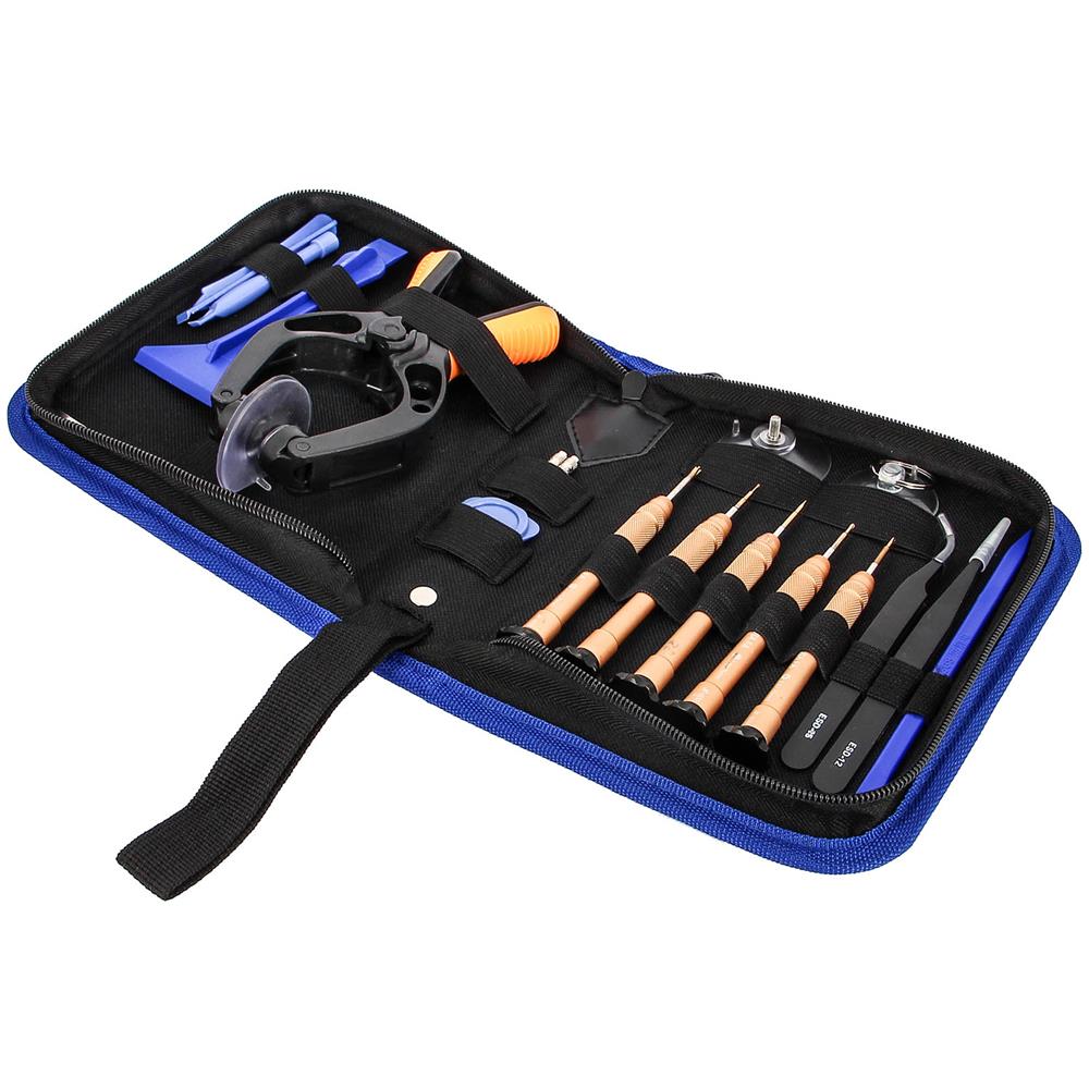 Kit Universale Utensili Riparazione Smartphone / tablet Set 19 Pezzi Nero - Foto 2