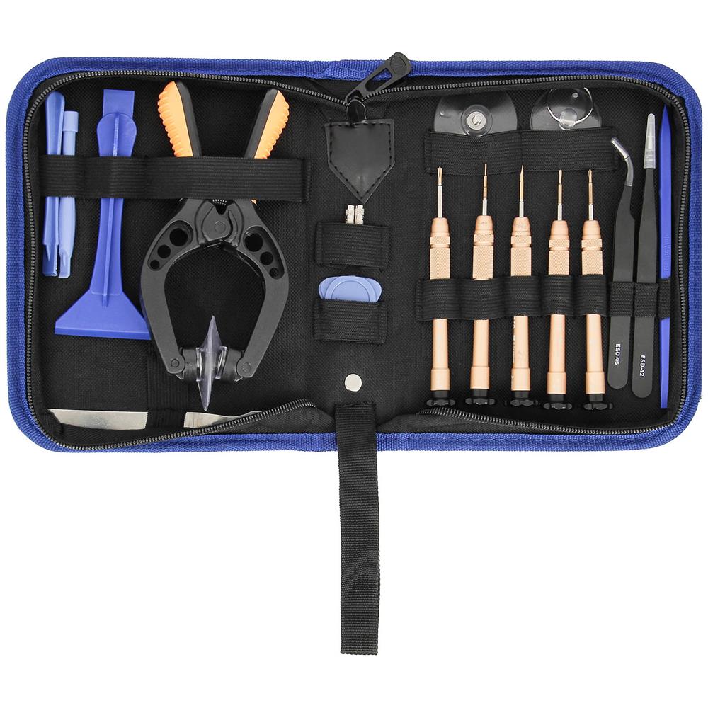 Kit Universale Utensili Riparazione Smartphone / tablet Set 19 Pezzi Nero - Foto 1