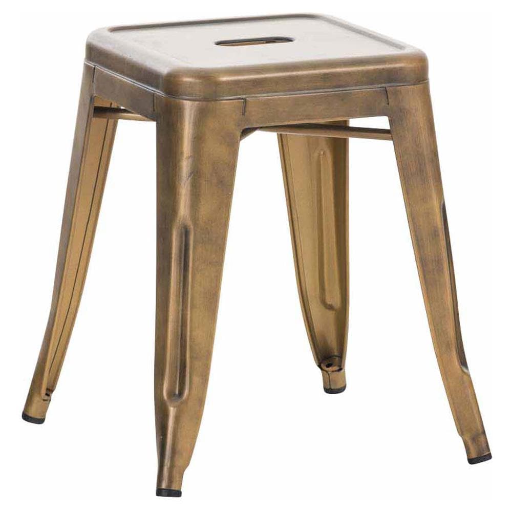 Panchetto Multiuso Armin in Metallo I Sgabello Industriale Impilabile I Sgabello Fisso Urban da Cucina Alt. 46 CM I Carico Max 200 kg Oro - Foto 1