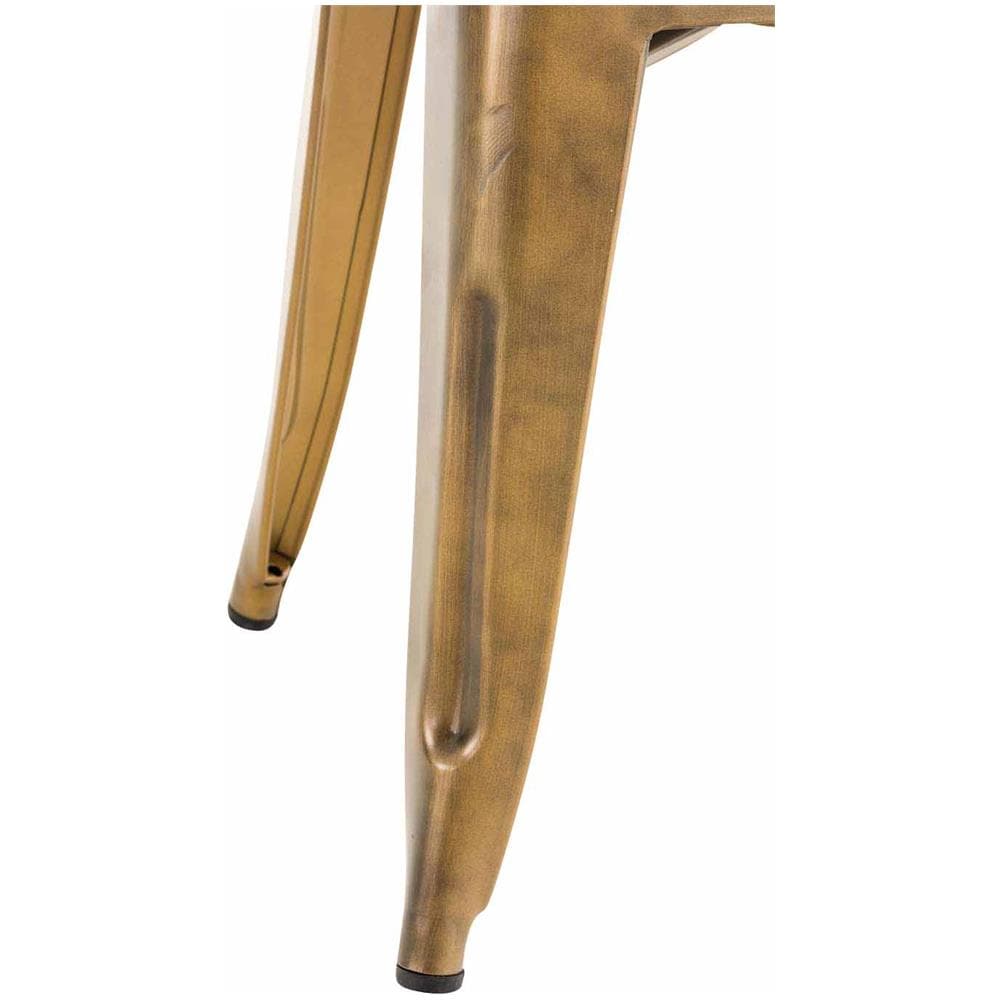 Panchetto Multiuso Armin in Metallo I Sgabello Industriale Impilabile I Sgabello Fisso Urban da Cucina Alt. 46 CM I Carico Max 200 kg Oro - Foto 3