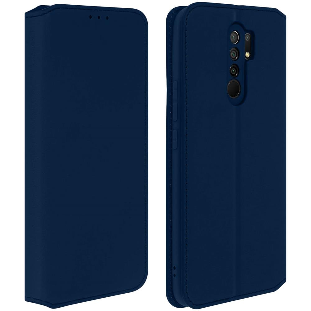 Custodia Xiaomi Redmi 9 Portacarte Funzione Supporto Similpelle Liscia Blu - Foto 1