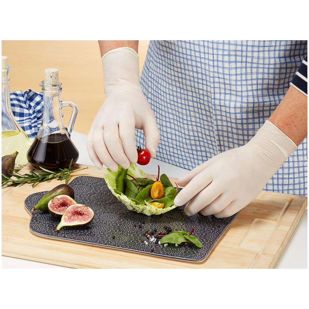 Naturale In Lattice Monouso Guanti Senza Polvere Scatola Di 100 Piccoli - Foto 4