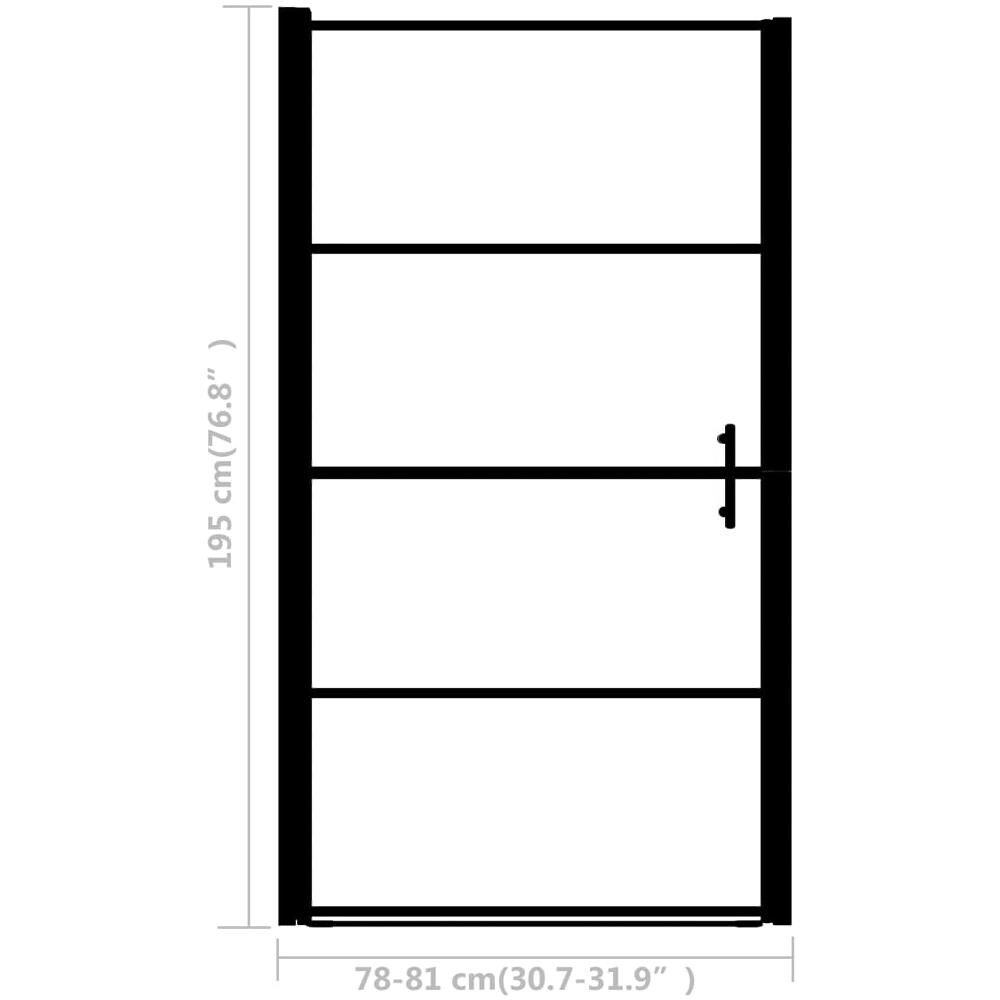 Porta Per Doccia In Vetro Temperato Smerigliato 81x195 Cm Nero - Foto 4