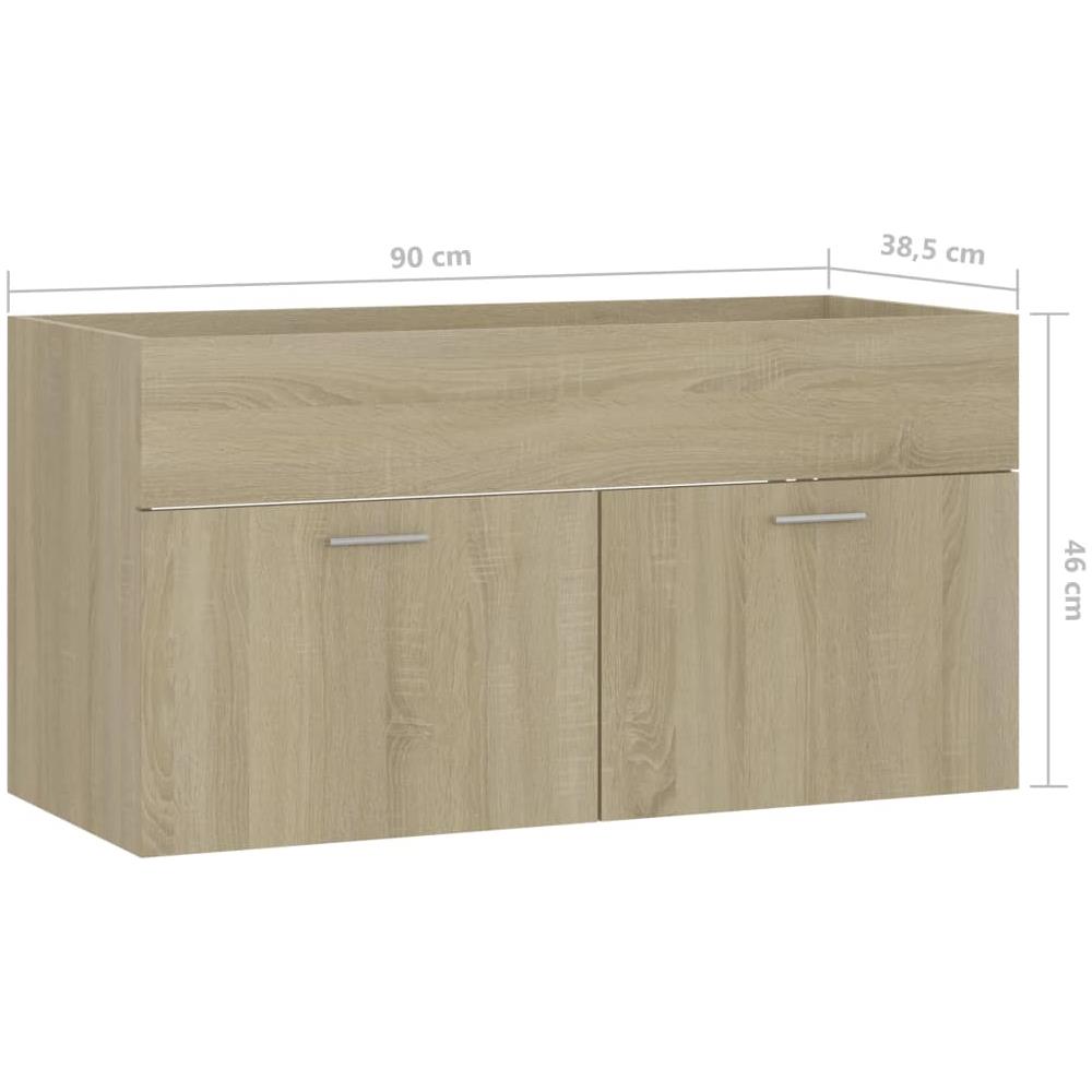 Mobile Sottolavabo Rovere Sonoma 90x38,5x46cm Legno Multistrato - Foto 8