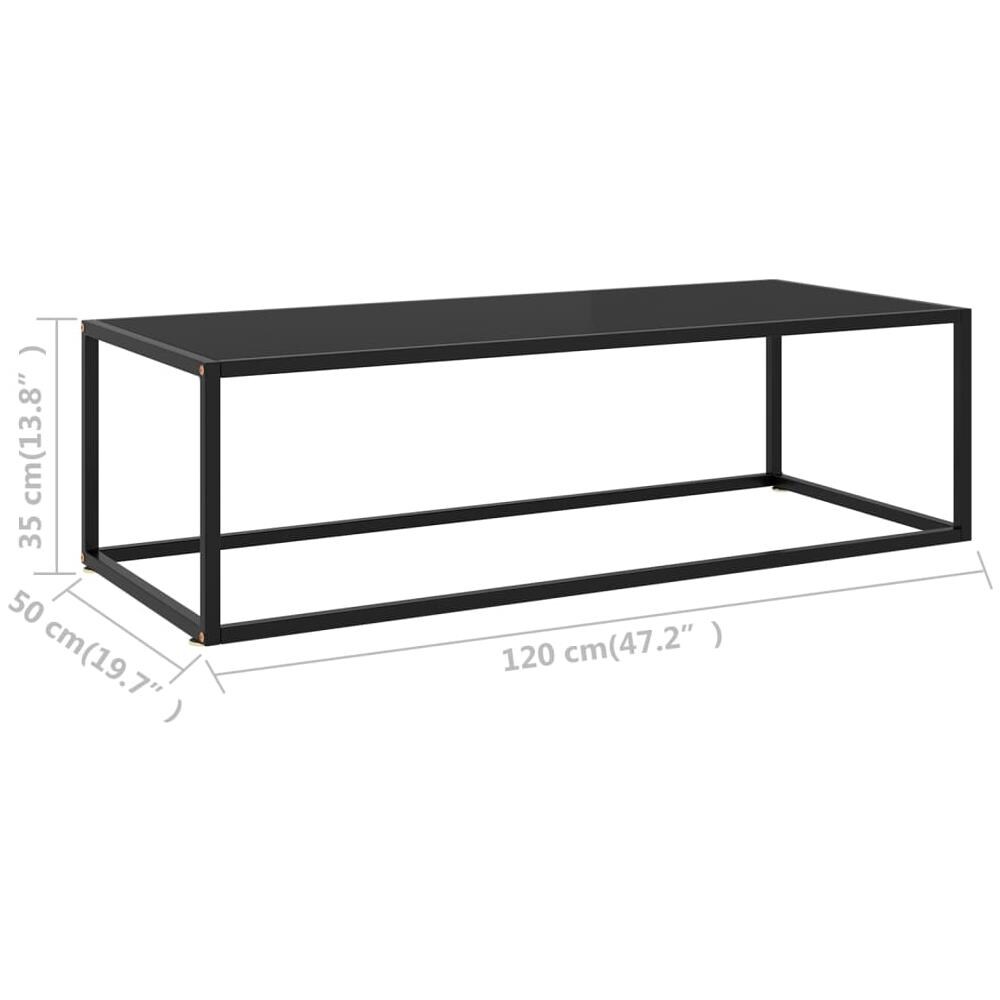 Tavolino Da T Nero Con Vetro Nero 120x50x35 Cm - Foto 6