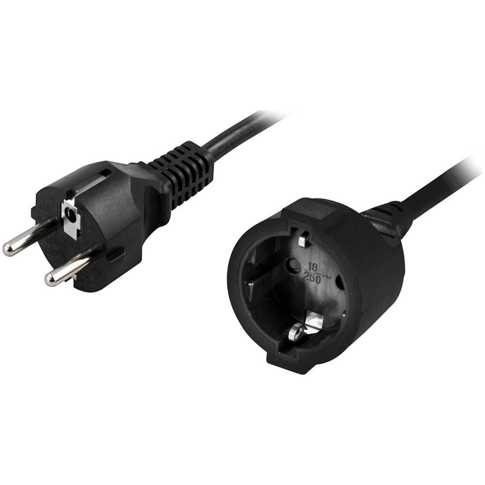 Cavo Di Prolunga Cee 7/7 Maschio A Cee 7/4 (schuko) Femmina, 5 M - Foto 1