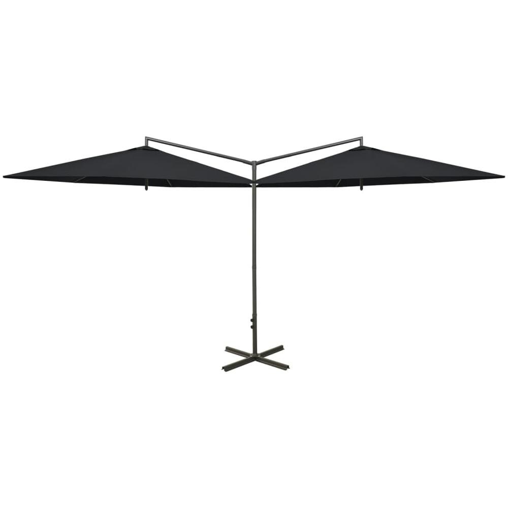 VIDAXL - Ombrellone Con Palo In Legno 300x258 Cm Nero - ePRICE