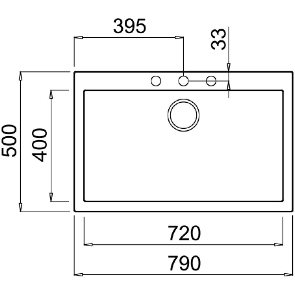 Lavello Incasso 1 Vasca 79×50 cm Linea Quadra 130 M79 in Metaltek LMQ13079 Colore Grigio Aluminium - Foto 2