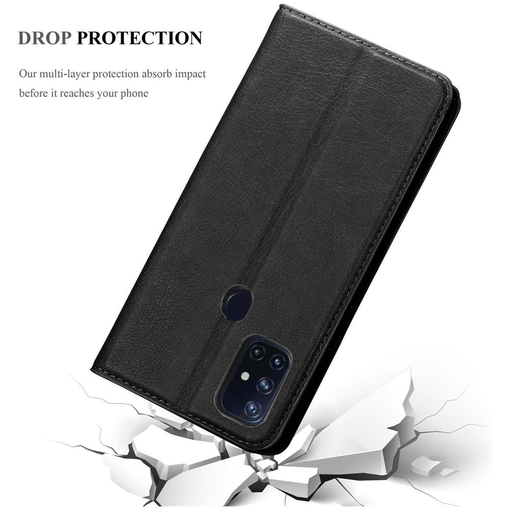 Custodia Compatibile Con Oneplus Nord N100 In Nero Di Notte - Coperchio Protettiva Con Chiusura Magnetica, Funzione Stand E Tasca Per Le Carte - Foto 8
