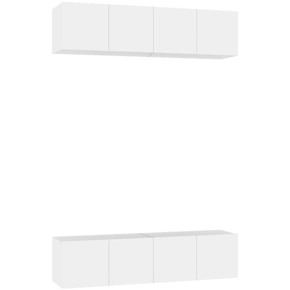 Mobili Porta TV 4 pz Bianchi 60x30x30 cm in Legno Multistrato - Foto 1