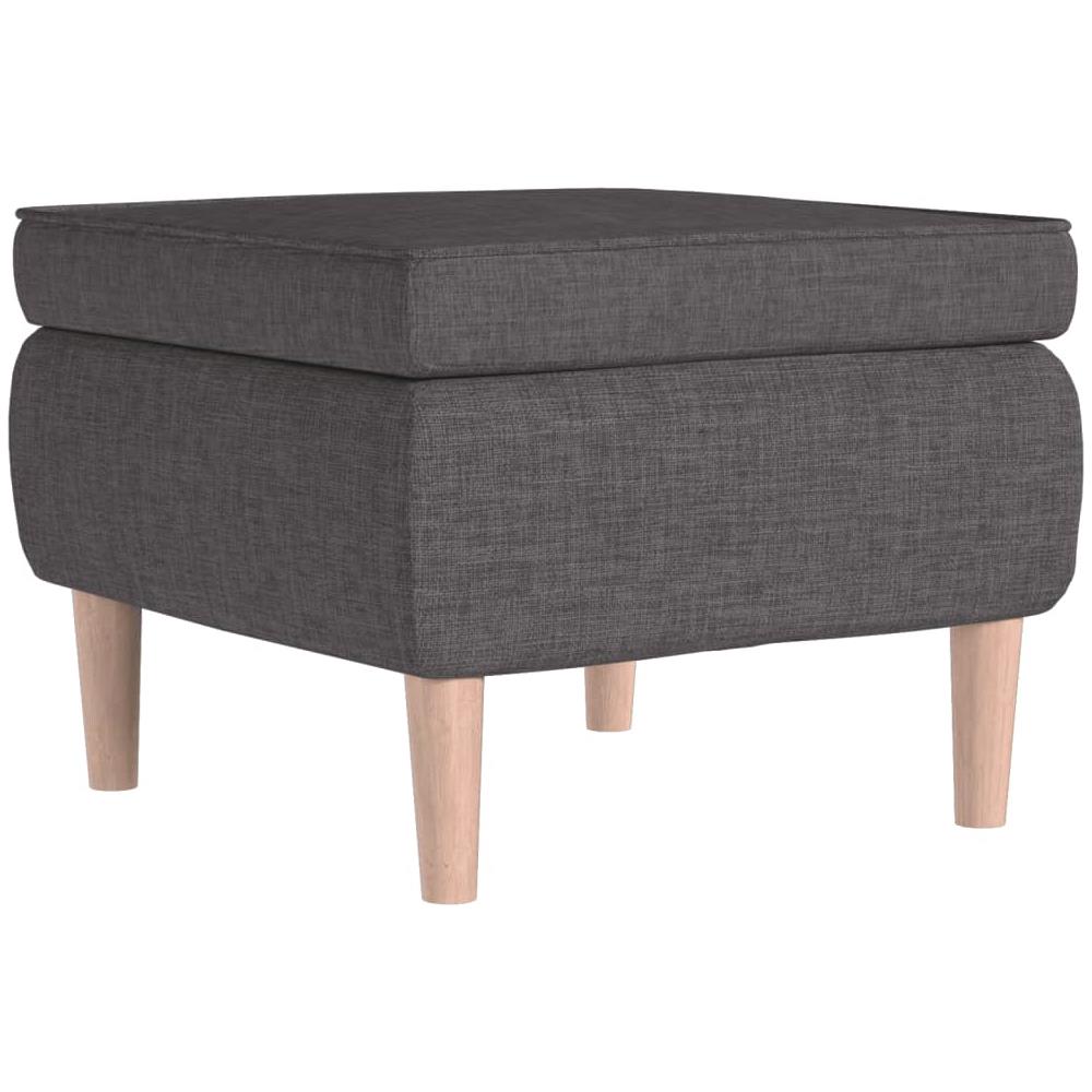 Poggiapiedi con Gambe in Legno Grigio Scuro in Tessuto - Foto 1