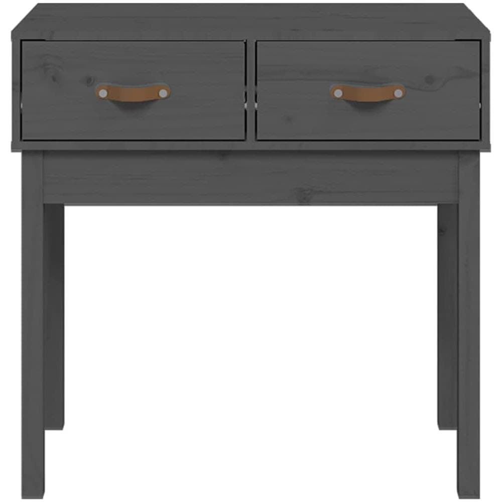 Tavolo Consolle Grigio 76,5x40x75 Cm In Legno Massello Di Pino - Foto 3