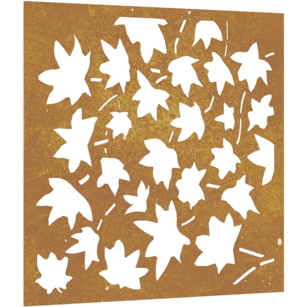Decorazione Muro Giardino 55x55 Cm Foglia Acero Acciaio Corten - Foto 2