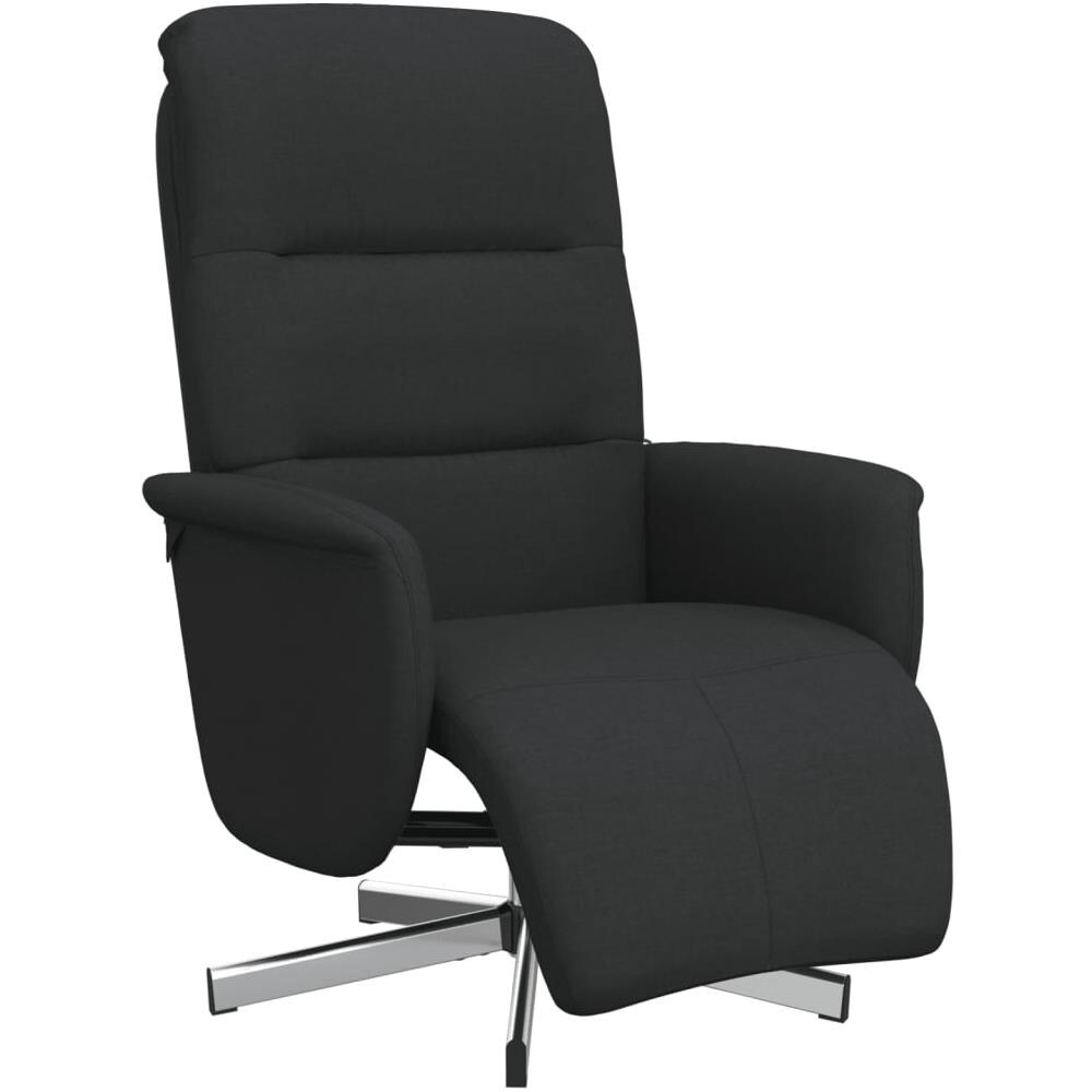 Poltrona Reclinabile Con Poggiapiedi Nera In Tessuto - Foto 2