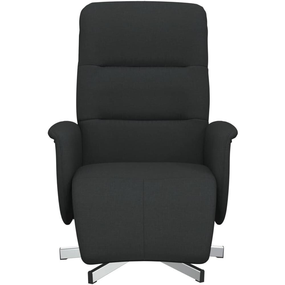 Poltrona Reclinabile Con Poggiapiedi Nera In Tessuto - Foto 3