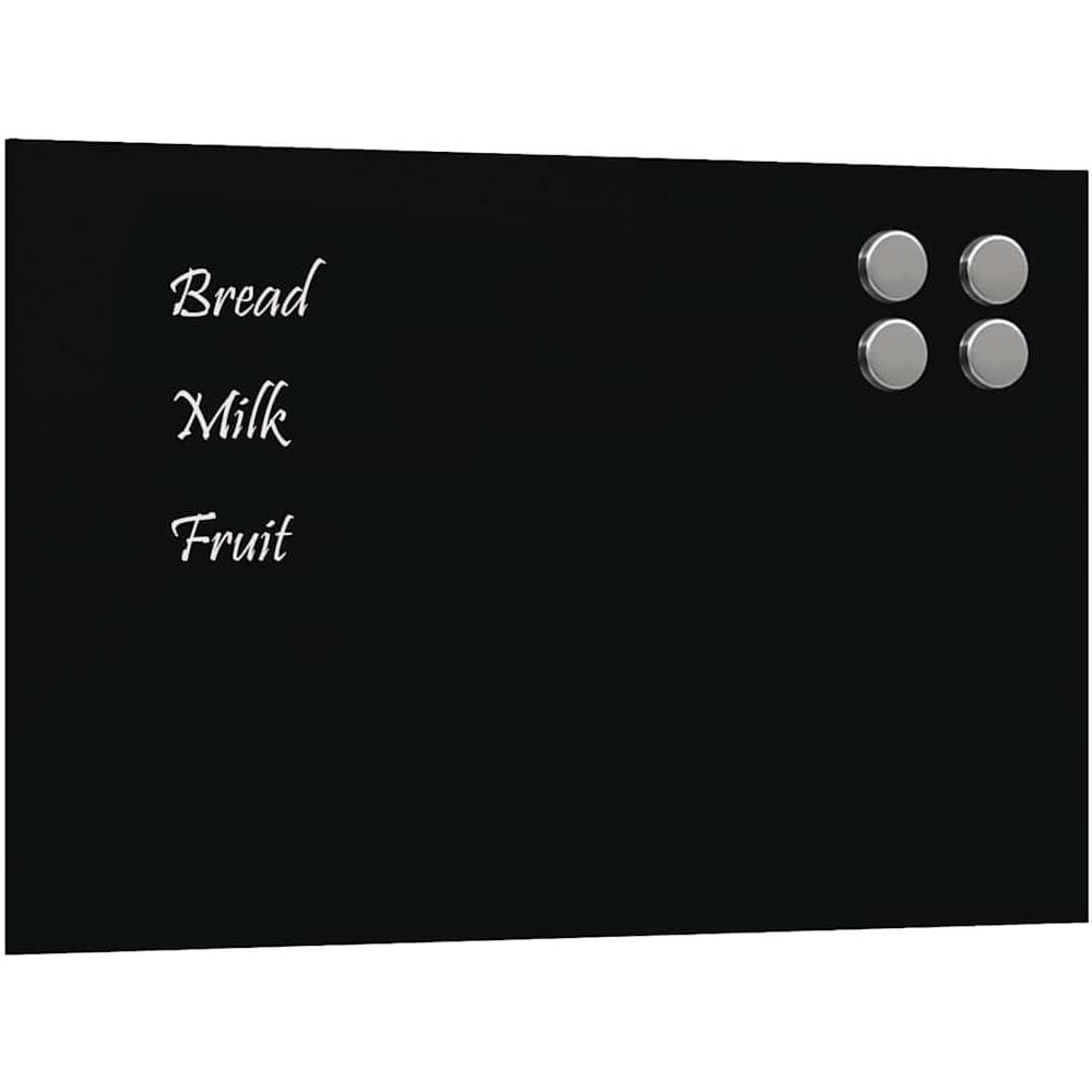 Lavagna Magnetica a Parete Nera 40x30 cm Vetro Temperato - Foto 1