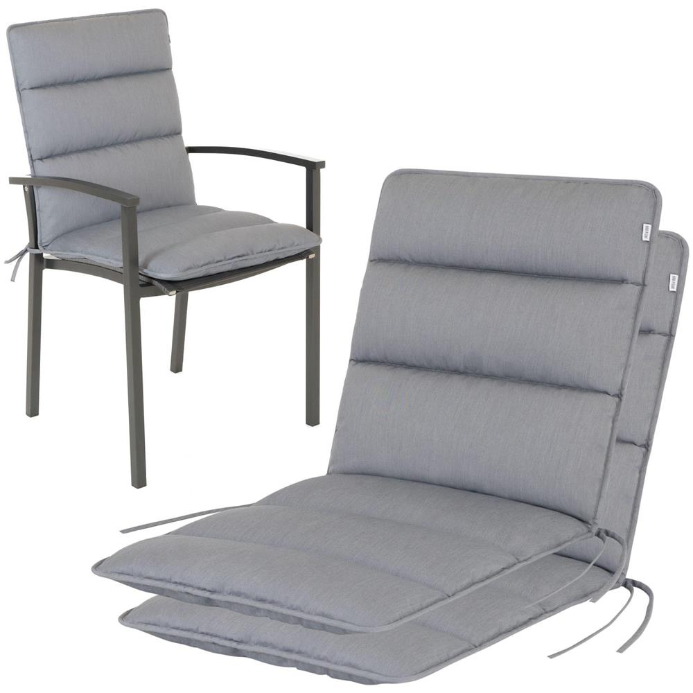 Cuscino per sedia bassa FLAIR - 100x48 cm - Grigio Chiaro - Set da 2 - Foto 1