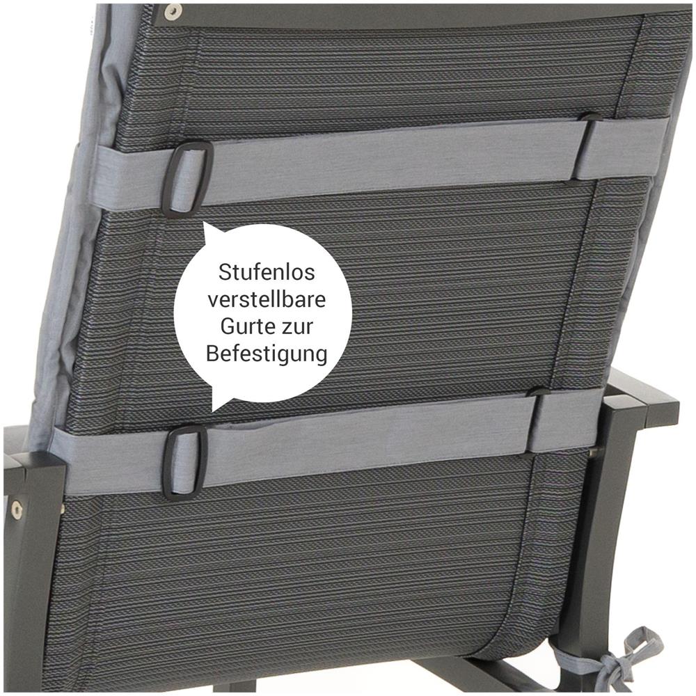 Cuscino per sedia bassa FLAIR - 100x48 cm - Grigio Chiaro - Set da 2 - Foto 4