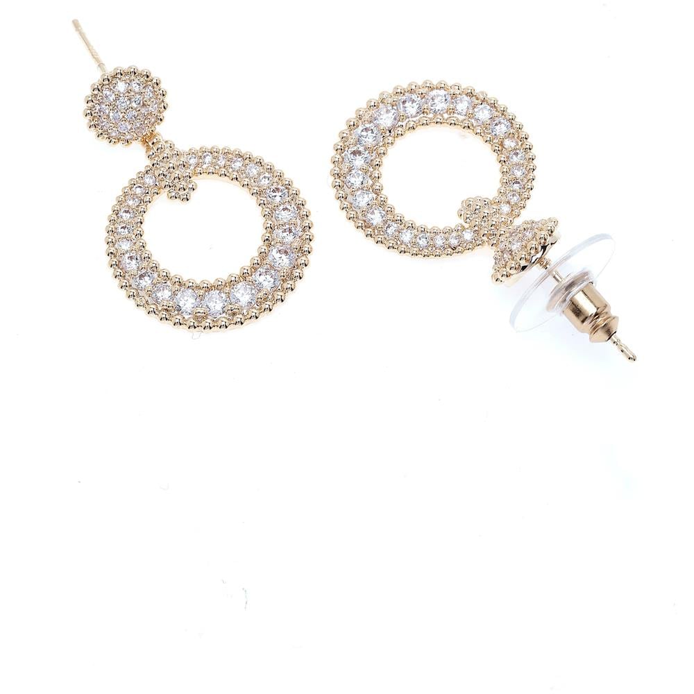 Orecchini a Goccia Circolari Color Oro - Foto 2