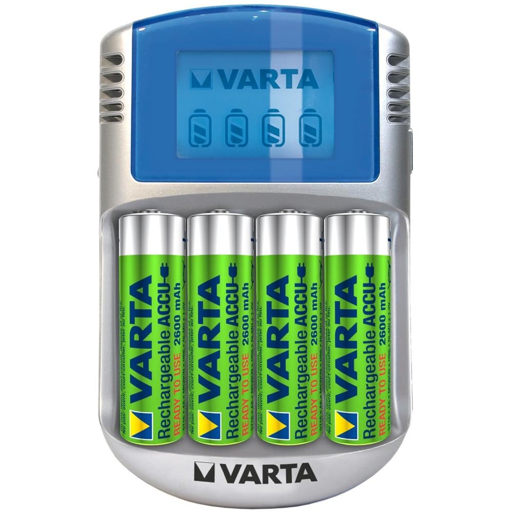 Caricabatterie Power Play LCD con 4 pile AA (2700mAh) + adattatore 12 V con USB - Foto 2