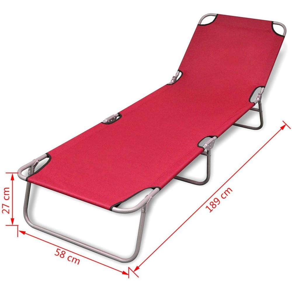 Lettino Prendisole Pieghevole Acciaio Verniciato Polvere Rosso - Foto 15