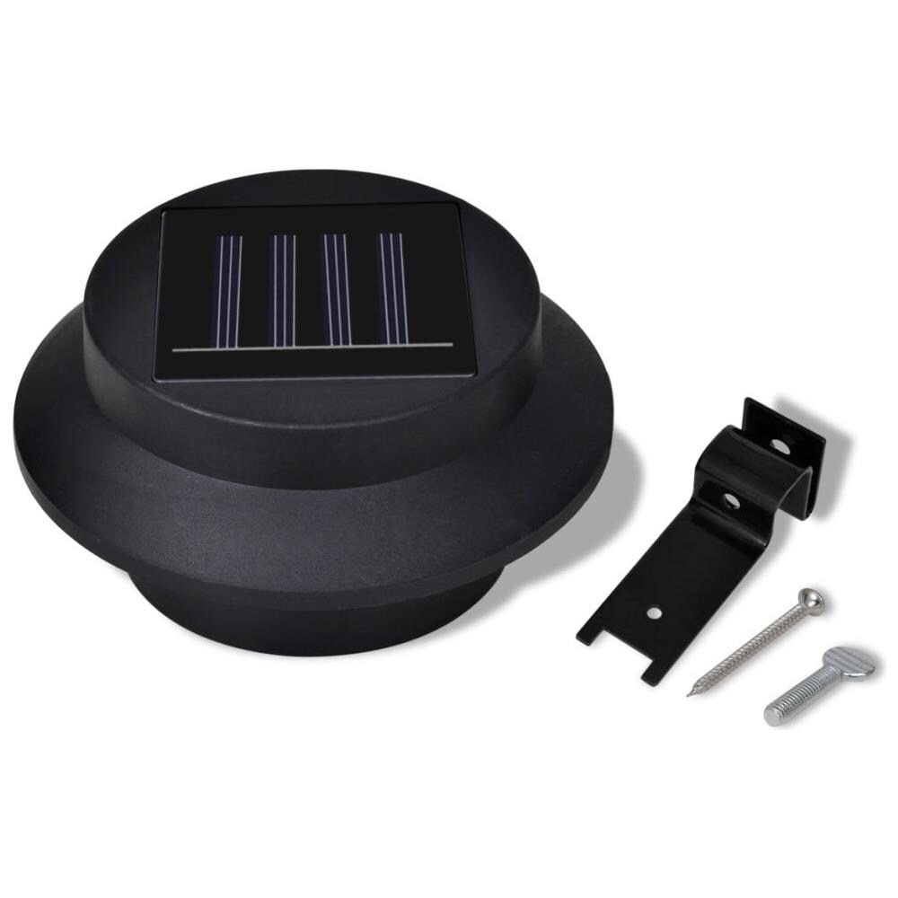 Esterno Lampada Solare Set 6 Pezzi Recinzione Luce Nero - Foto 11