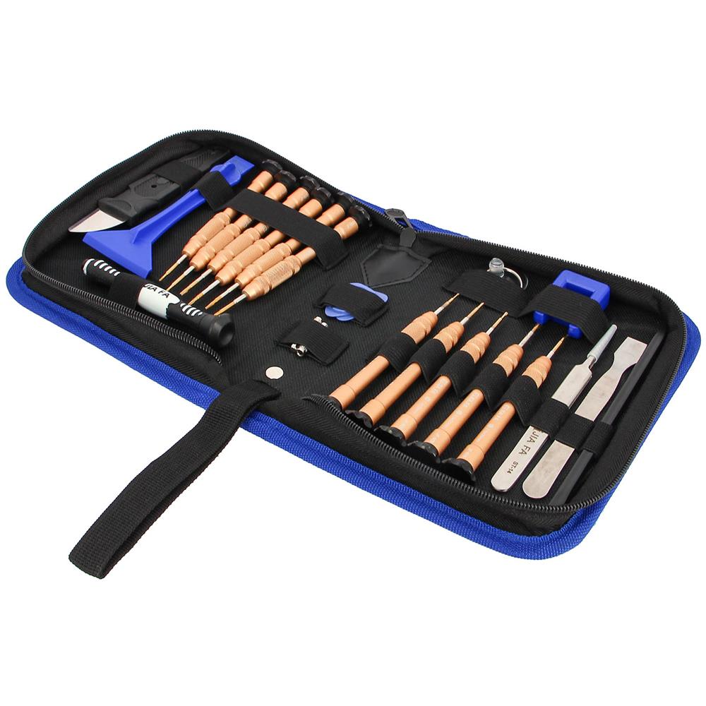 Kit Universale Utensili Riparazione Smartphone / tablet Set 24 Pezzi Nero - Foto 2
