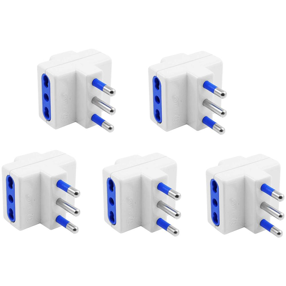 5 X Adattatore Tripla Spina 2 Presa Bipasso 16a / 10a + Presa Bipasso Universale - Foto 3