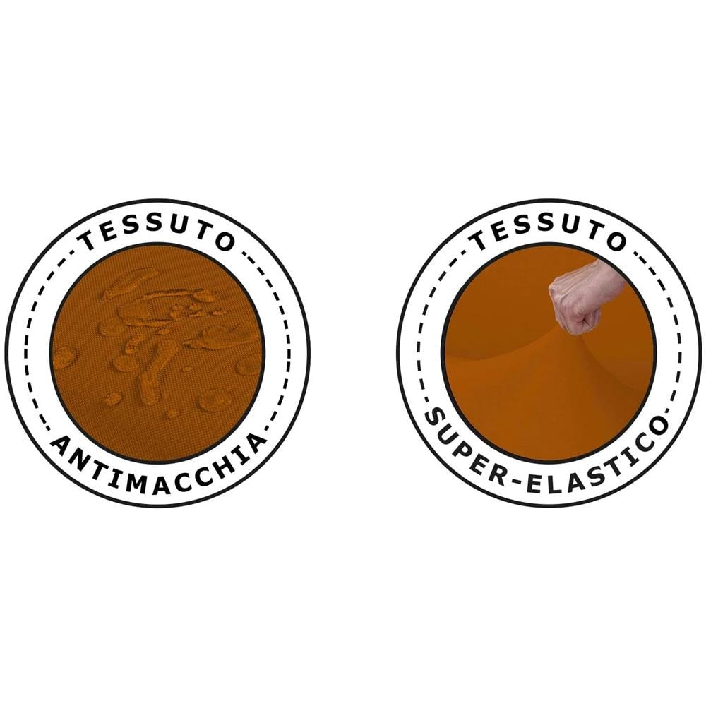 Copridivano Bielastico Antimacchia Con Copricuscini Separati - Copridivano 2 Posti (estensibile Da 110 A 150 Cm) + 1 Cuscino 2 Posti Mattone - Foto 2