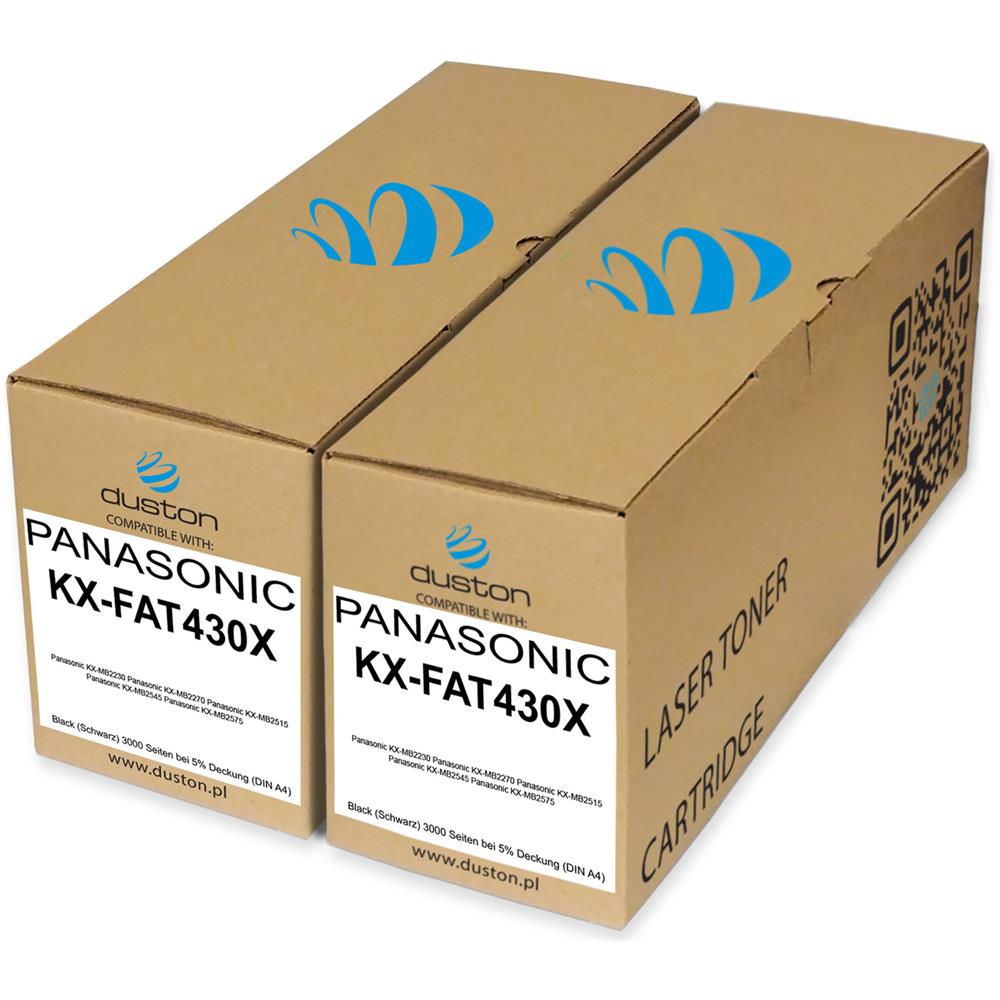 TONER COMPATIBILE - 2x Kxfat430x, Kx-fat430x Negro Compatible Con Panasonic Kxmb2230 Kxmb2270 Kxmb2515 Kxmb2545 Kxmb2575 - Foto 1