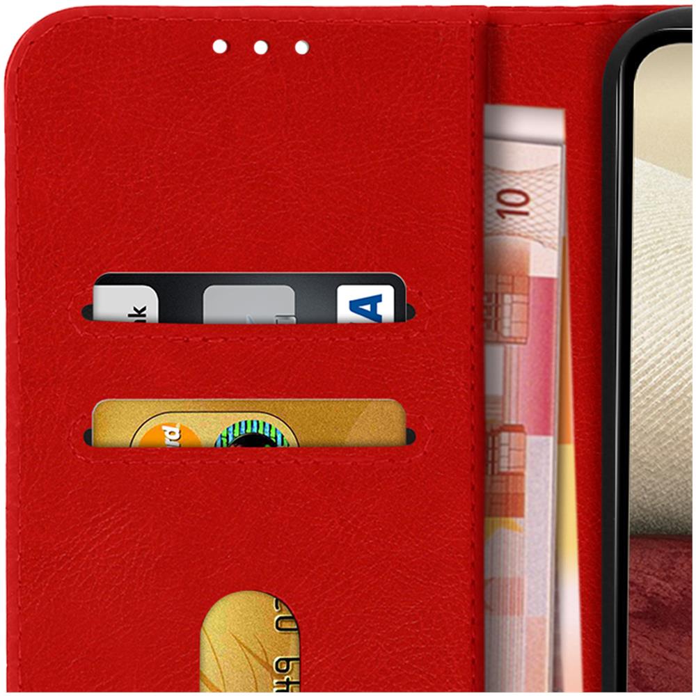 Custodia Samsung Galaxy A12 Portadocumenti Funzione Supporto Rosso - Foto 2