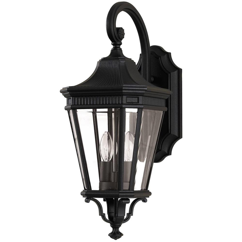 Lanterna A Parete Media Da Esterno 2 Luci Luce Nera Ip44, E14 - Foto 1