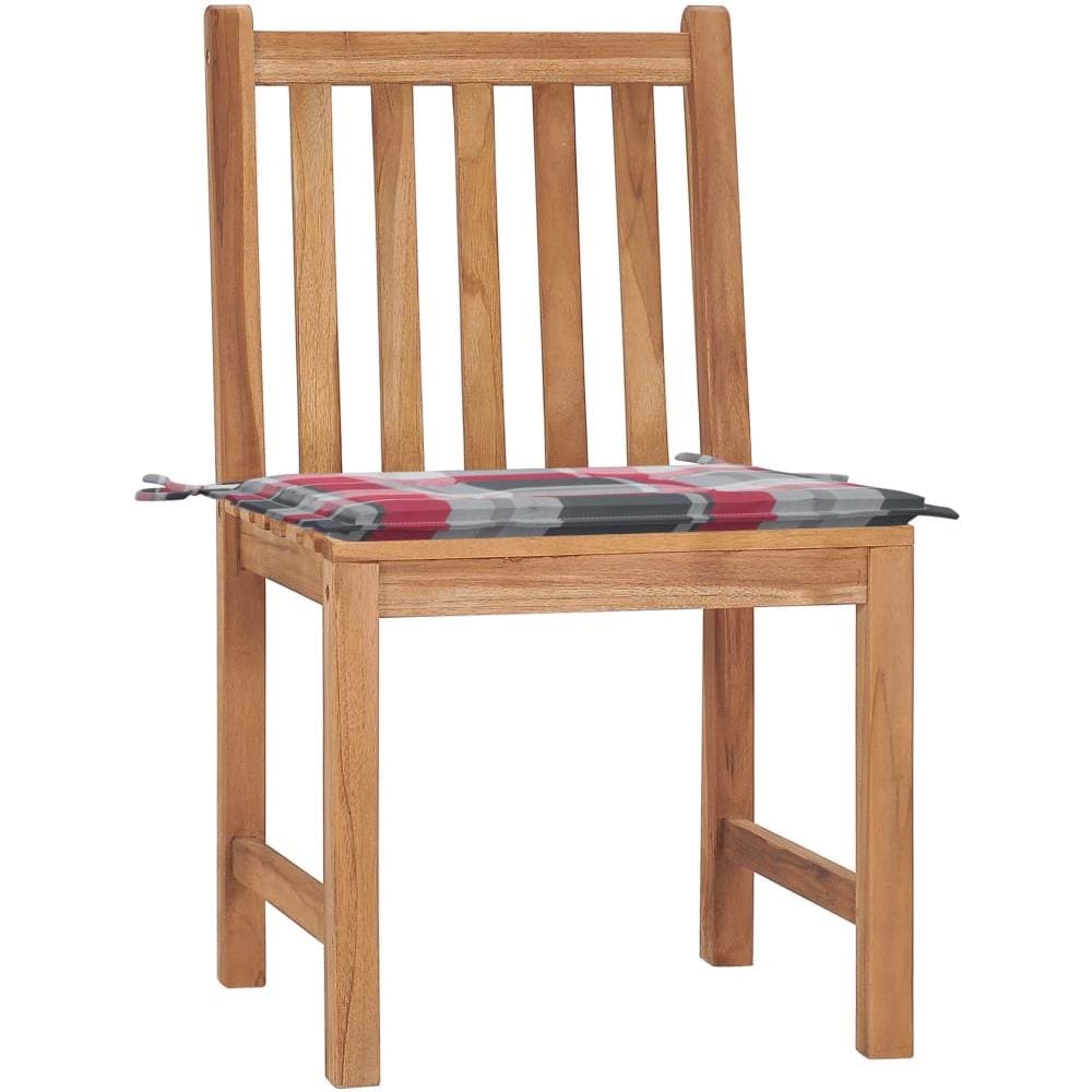 Sedie da Giardino 2 pz con Cuscini in Legno Massello di Teak - Foto 3