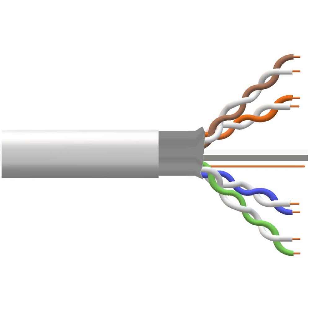 Cavo Solido Schermato Ftp Per Reti Categoria 6 Pvc Awg23 Materiale Cca Matassa Mt 305 Classe Cpr Eca Guaina Bianca - Foto 1