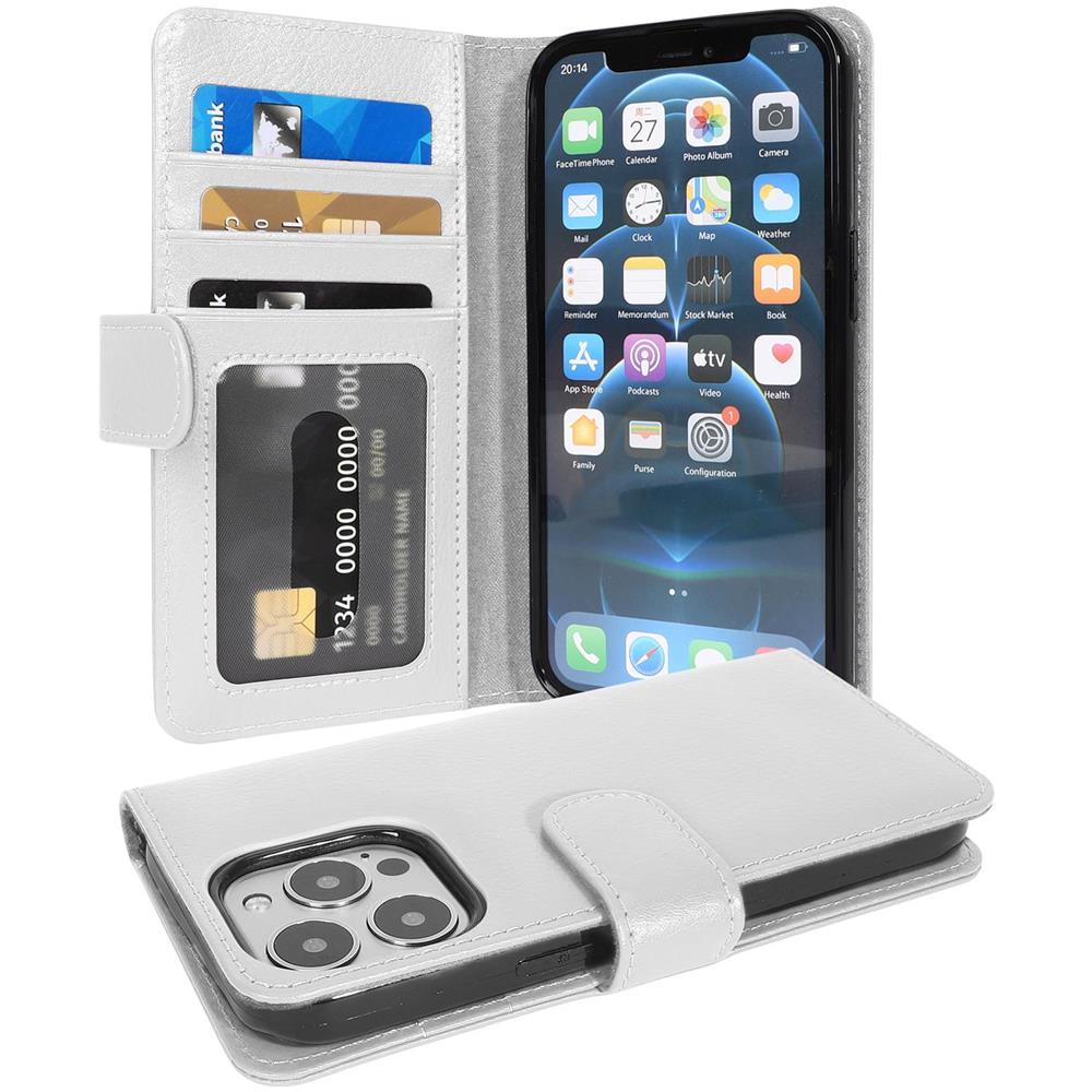Custodia Compatibile Con Apple Iphone 13 Pro Max In Magnesio Bianco - Coperchio Protettivo Con Chiusura Magnetica E 3 Slot Per Carte - Foto 1