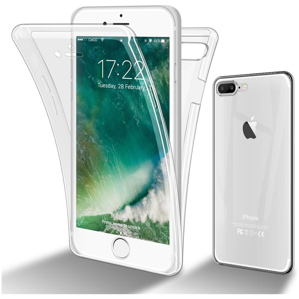 Cadorabo Custodia Compatibile Con Apple Iphone 8 Plus / 7 Plus In Transparente - 360° Full Body Copertura Protettiva - Protezione Anteriore E Posteriore, Protezione A Tutto Tondo Con Protezione Del Display - Foto 1