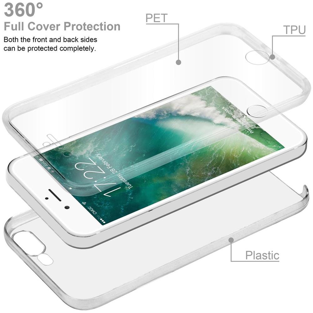 Cadorabo Custodia Compatibile Con Apple Iphone 8 Plus / 7 Plus In Transparente - 360° Full Body Copertura Protettiva - Protezione Anteriore E Posteriore, Protezione A Tutto Tondo Con Protezione Del Display - Foto 2