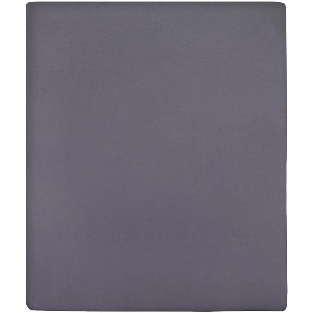Lenzuola Con Angoli Jersey 2 Pz Antracite 90x200 Cm Cotone - Foto 2