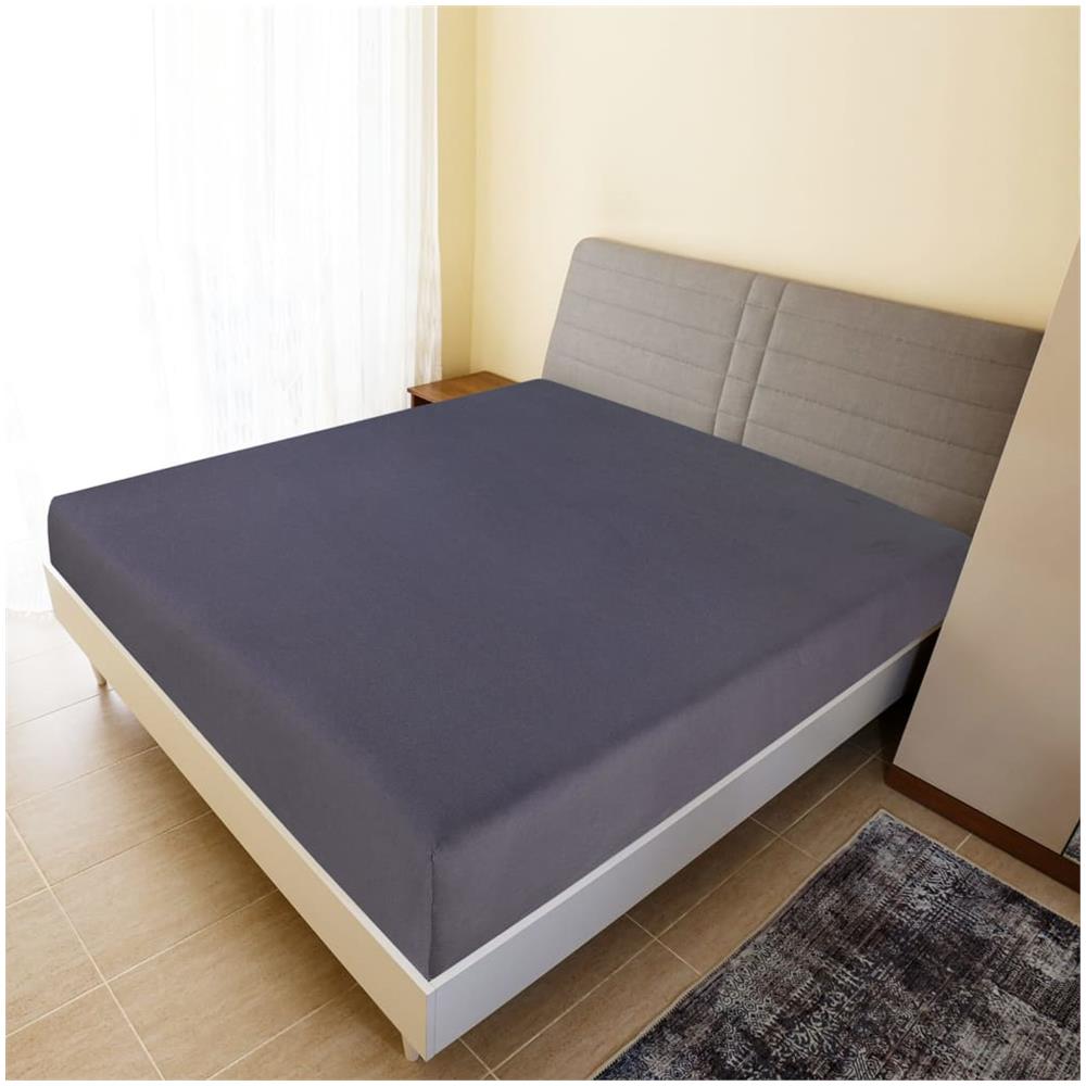 Lenzuola Con Angoli Jersey 2 Pz Antracite 90x200 Cm Cotone - Foto 1