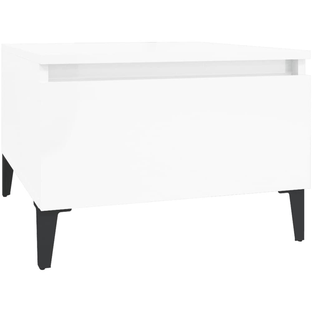 Tavolino Bianco Lucido 50x46x35 Cm In Legno Multistrato - Foto 2