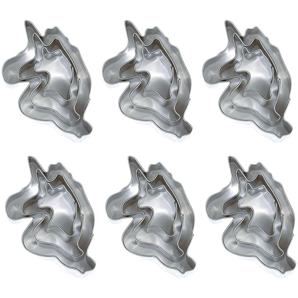 18 Mini Tagliabiscotti In Acciaio Inossidabile - Unicorni - Foto 1