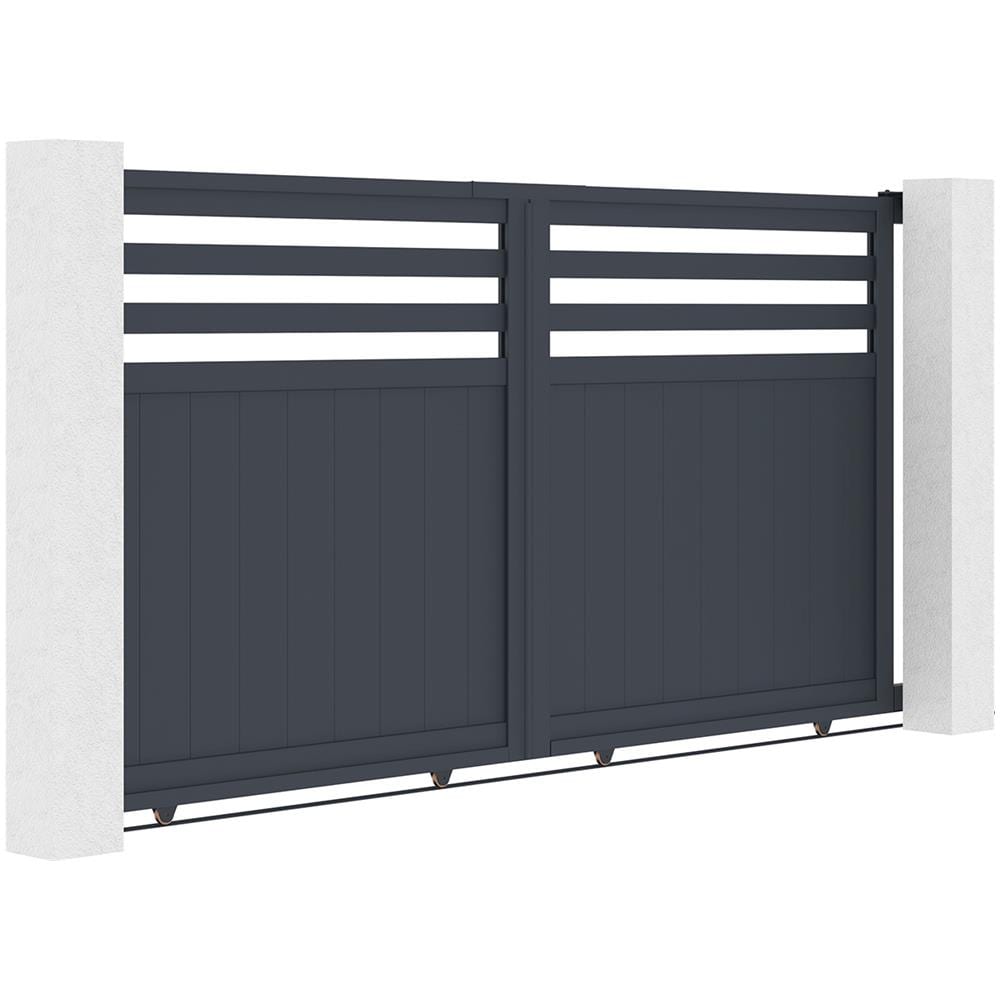 Pack Cancello Scorrevole Nevis 300c160 + 2 Montanti H. 190cm Grigio - Foto 2