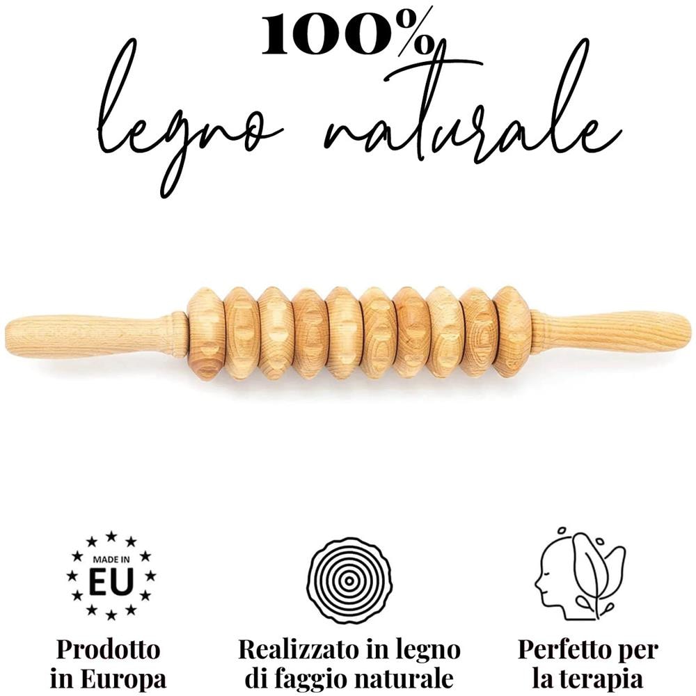 Massaggiatore Cellulite In Legno - Rullo Per Il Corpo Per Il Massaggio Linfodrenante In Maderoterapia - Foto 1
