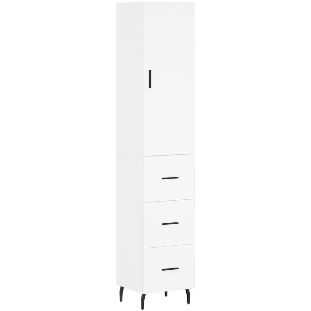 Credenza Bianca 34,5x34x180 Cm In Legno Multistrato - Foto 2