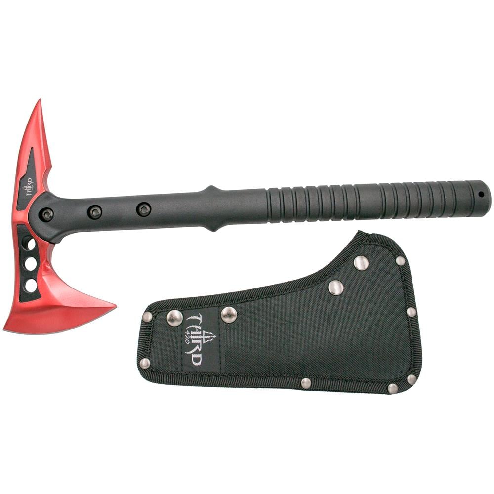 Ascia Third 10129rd In Acciaio 420 Con Finitura Rossa E Nera, Lunghezza Totale 39,5 Cm, Manico In Abs Nero. Con Fodero In Nylon. - Foto 1