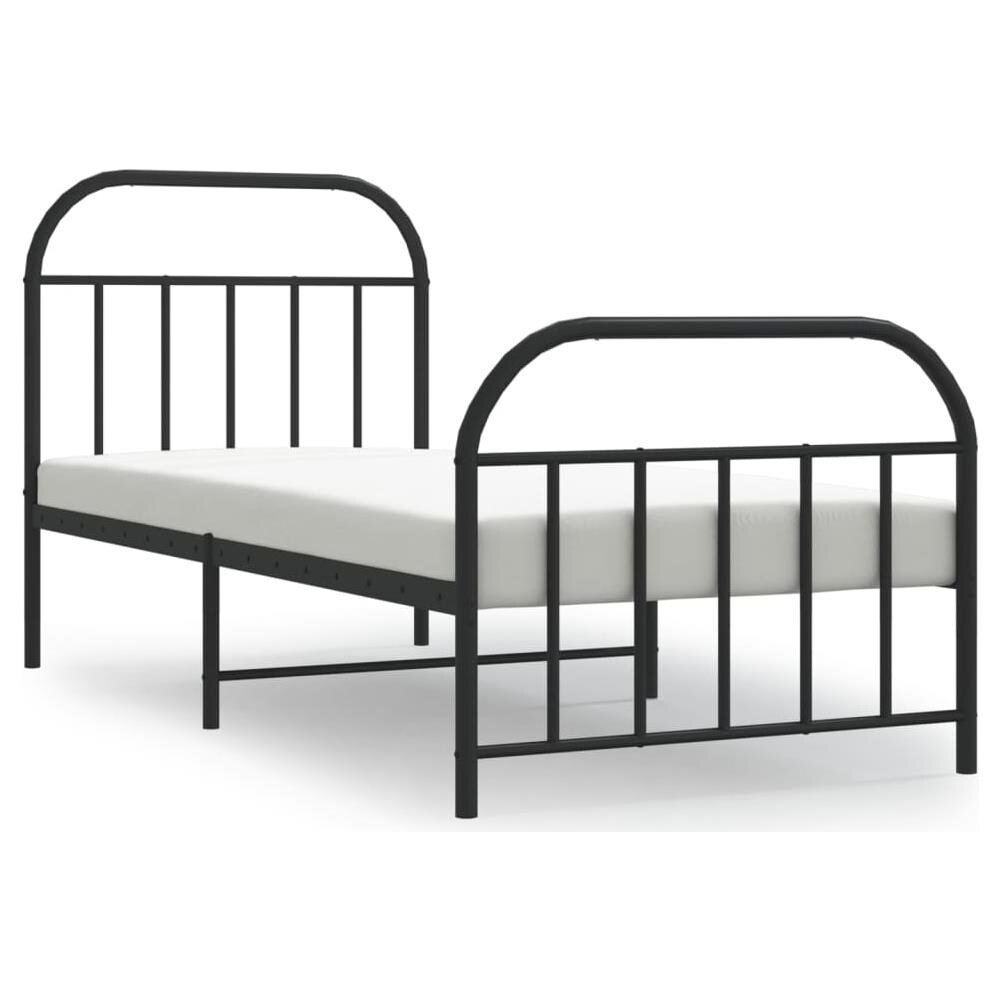 Giroletto Con Testiera E Pediera Metallo Nero 90x190 Cm - Foto 2