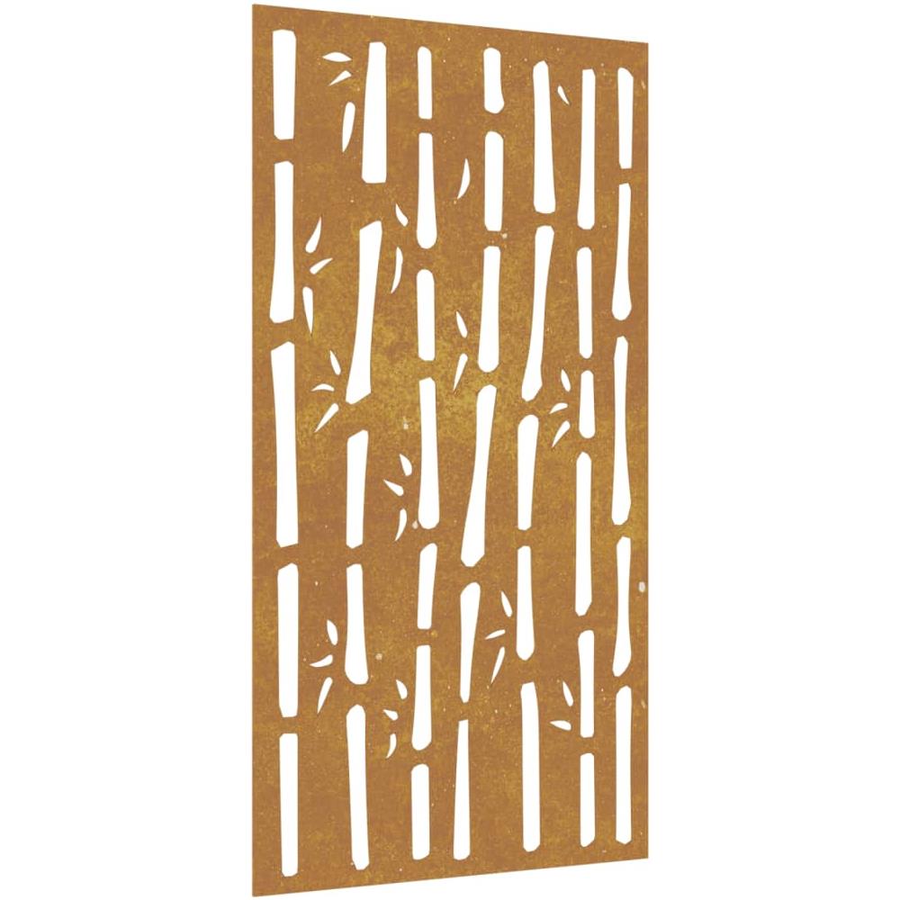 Decorazione Muro Da Giardino 105x55 Cm Bambù In Acciaio Corten - Foto 2